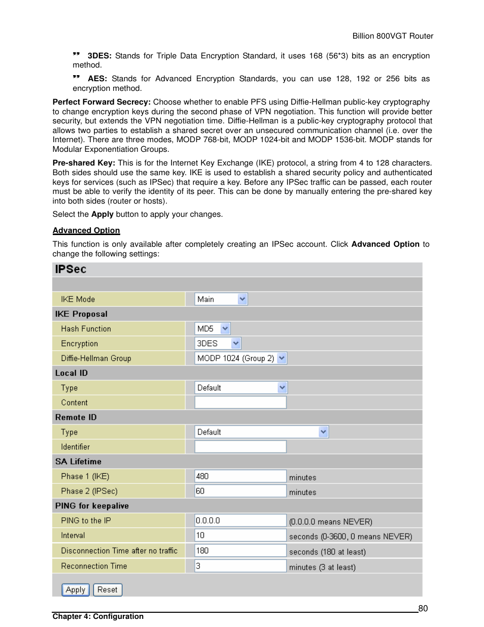 Billion Electric Company 800VGT User Manual | Page 80 / 143