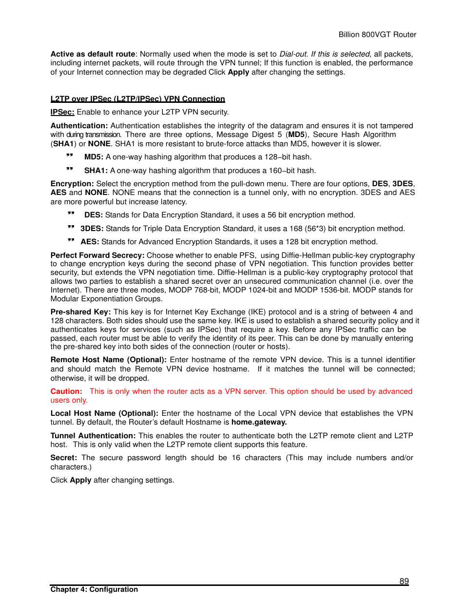 Billion Electric Company 800VGT User Manual | Page 89 / 143