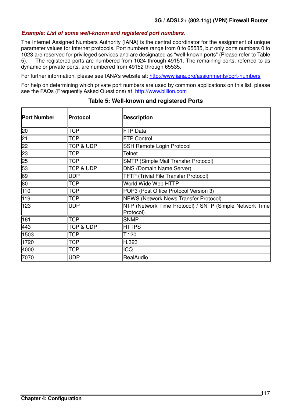 Billion Electric Company BIPAC 7402 User Manual | Page 118 / 130