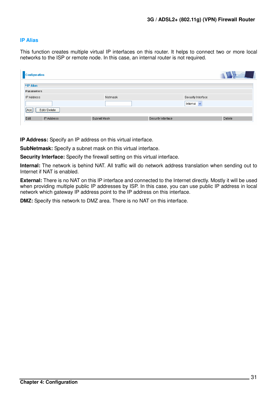 Billion Electric Company BIPAC 7402 User Manual | Page 32 / 130