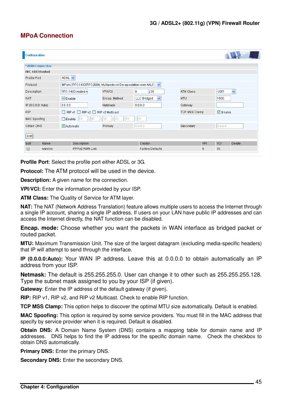 Billion Electric Company BIPAC 7402 User Manual | Page 46 / 130