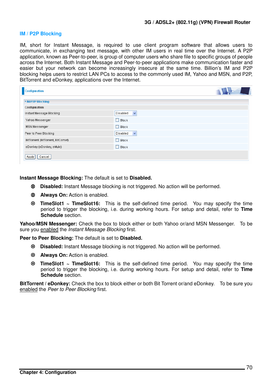 Billion Electric Company BIPAC 7402 User Manual | Page 71 / 130