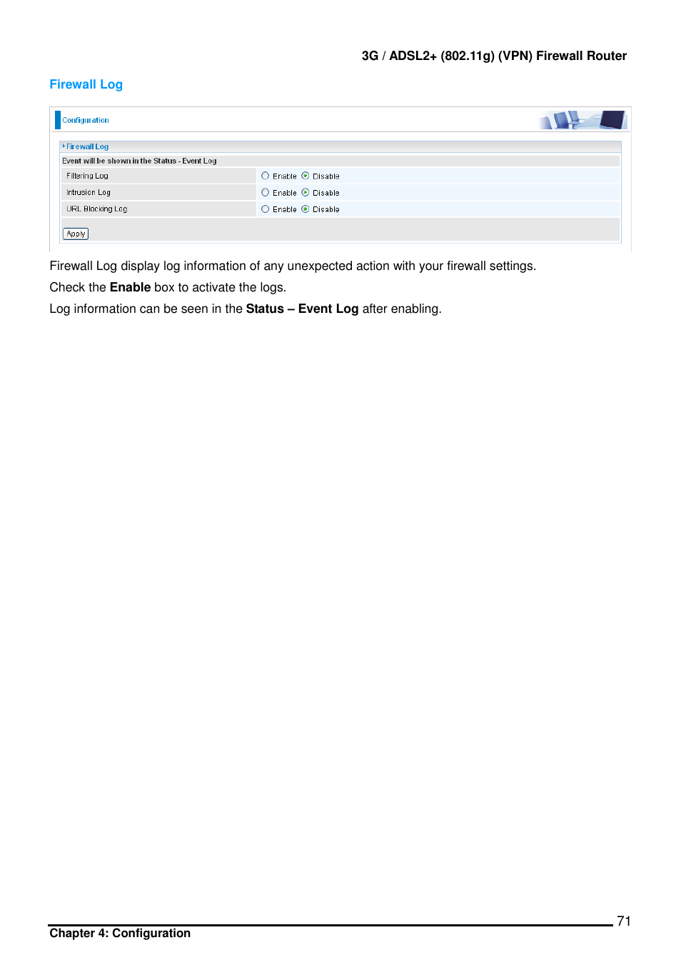 Billion Electric Company BIPAC 7402 User Manual | Page 72 / 130