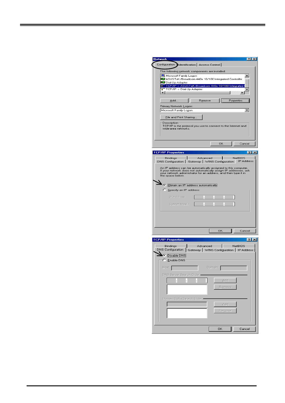 Configuring pc in windows 98/me | Billion Electric Company VoIP ADSL Modem/Router BIPAC 7100SV User Manual | Page 9 / 14