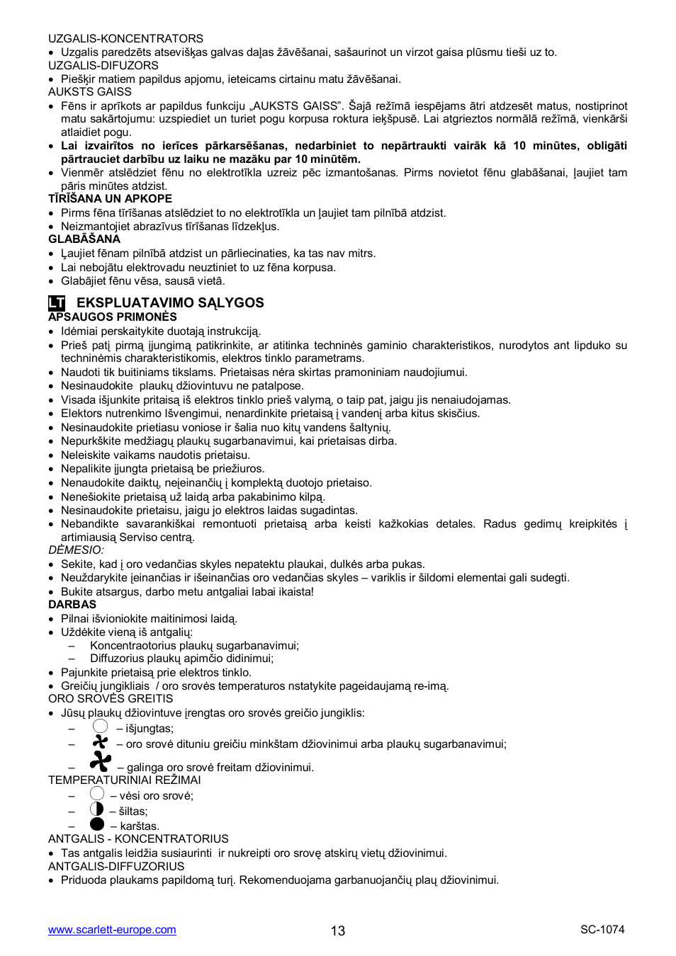 Scarlett SC-1074 User Manual | Page 13 / 17