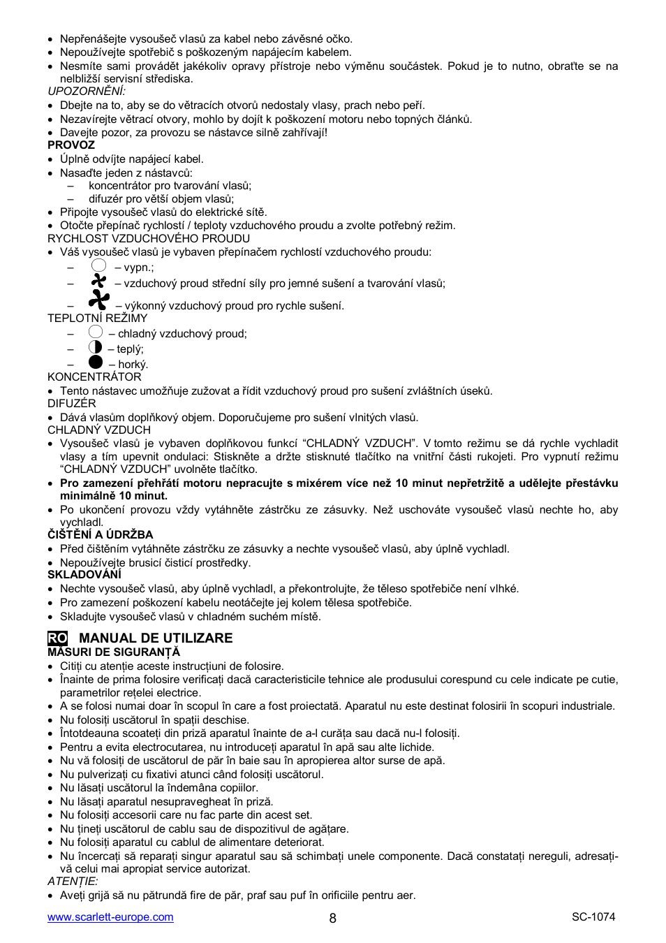 Scarlett SC-1074 User Manual | Page 8 / 17