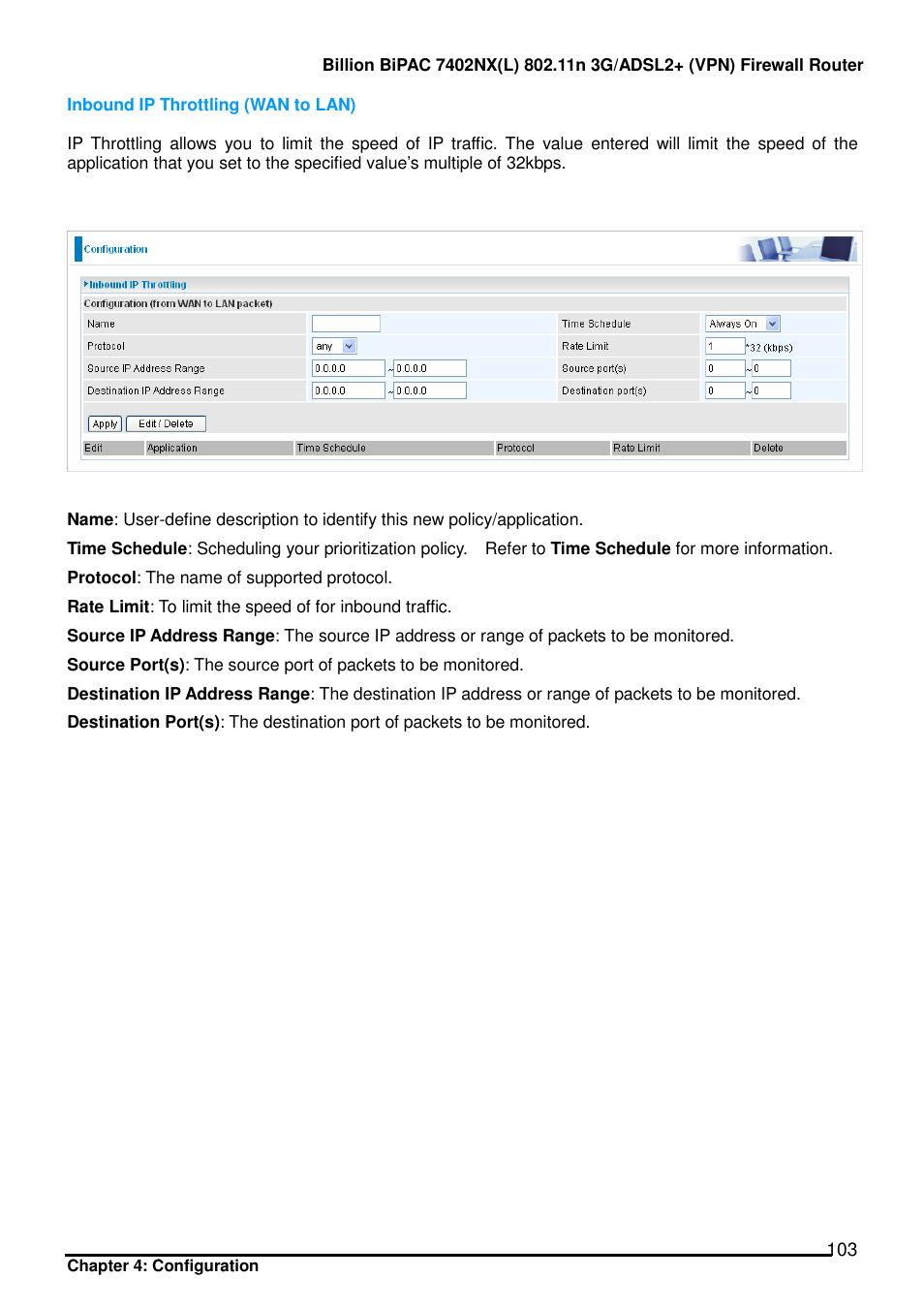 Billion Electric Company BIPAC 7402NX User Manual | Page 104 / 128