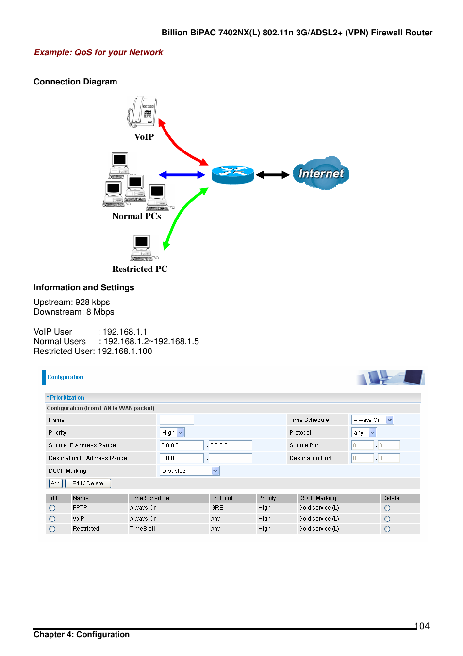 Billion Electric Company BIPAC 7402NX User Manual | Page 105 / 128