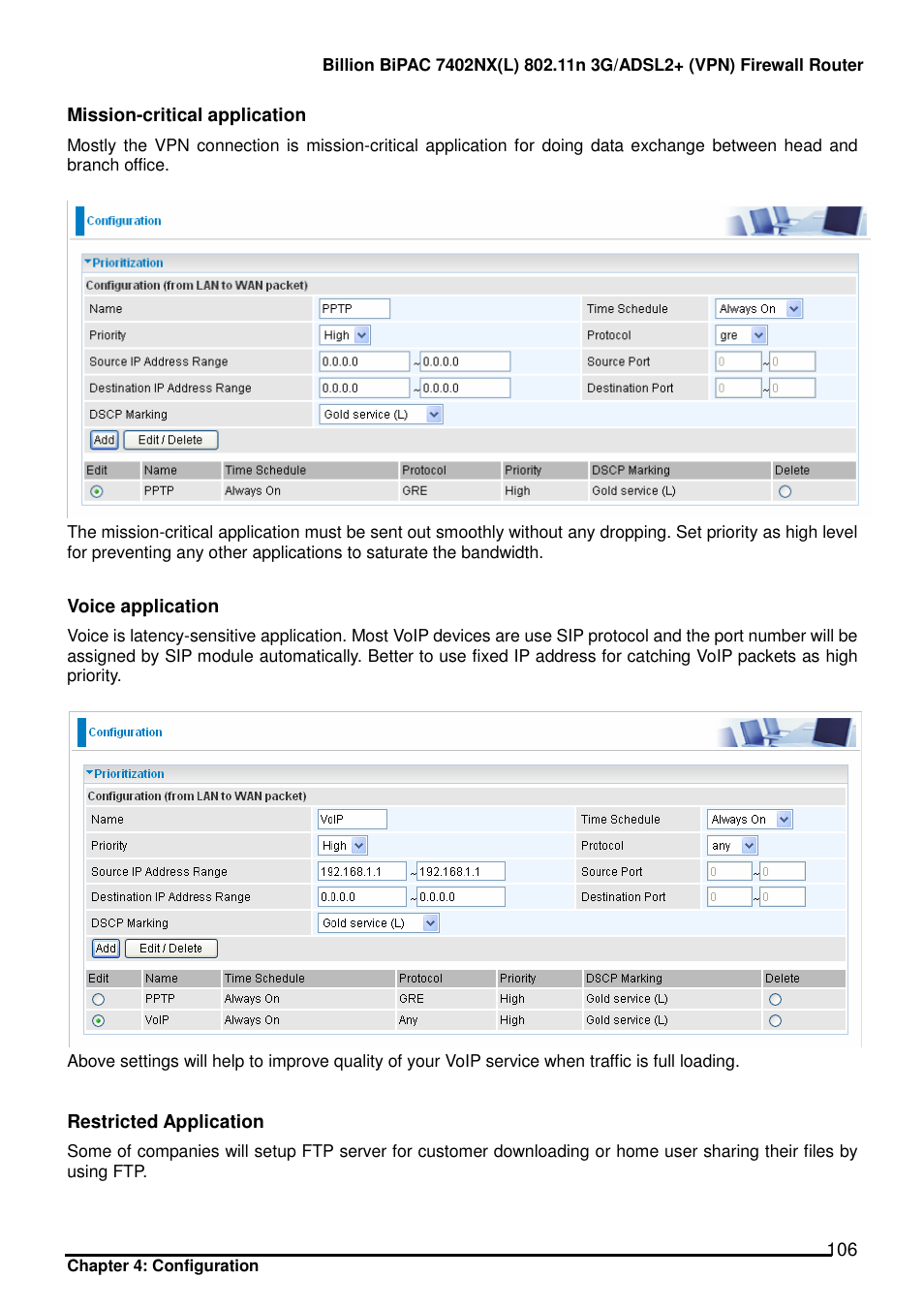 Billion Electric Company BIPAC 7402NX User Manual | Page 107 / 128