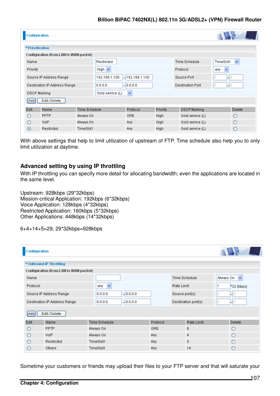 Billion Electric Company BIPAC 7402NX User Manual | Page 108 / 128