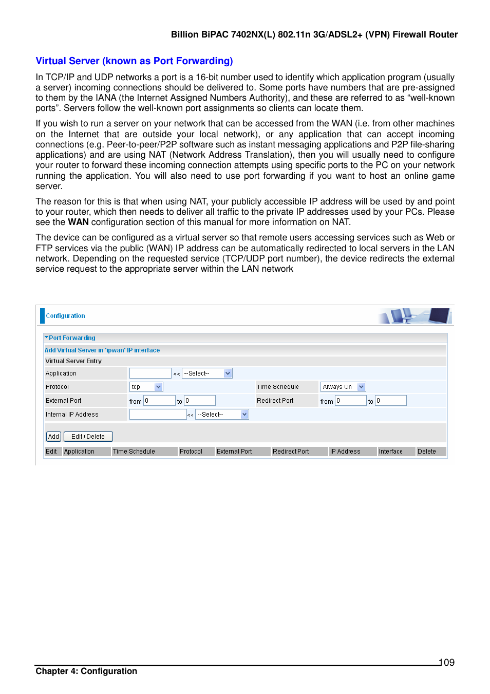 Billion Electric Company BIPAC 7402NX User Manual | Page 110 / 128