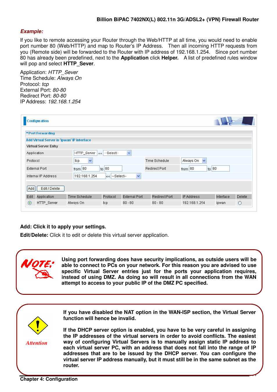 Billion Electric Company BIPAC 7402NX User Manual | Page 112 / 128