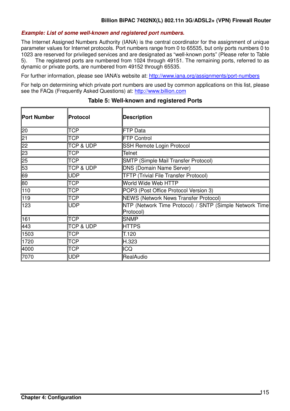 Billion Electric Company BIPAC 7402NX User Manual | Page 116 / 128
