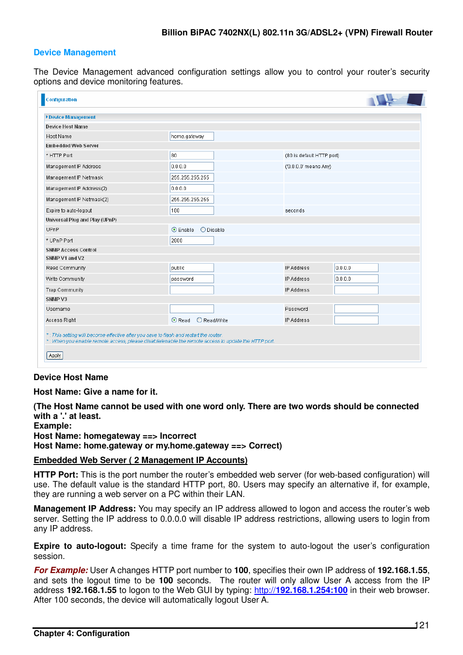 Billion Electric Company BIPAC 7402NX User Manual | Page 122 / 128