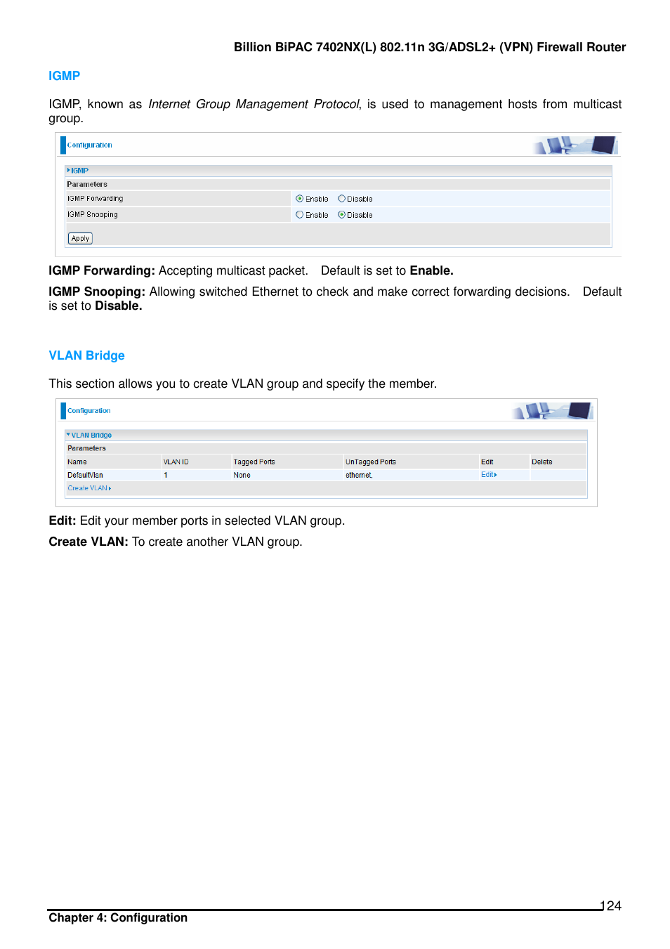 Billion Electric Company BIPAC 7402NX User Manual | Page 125 / 128