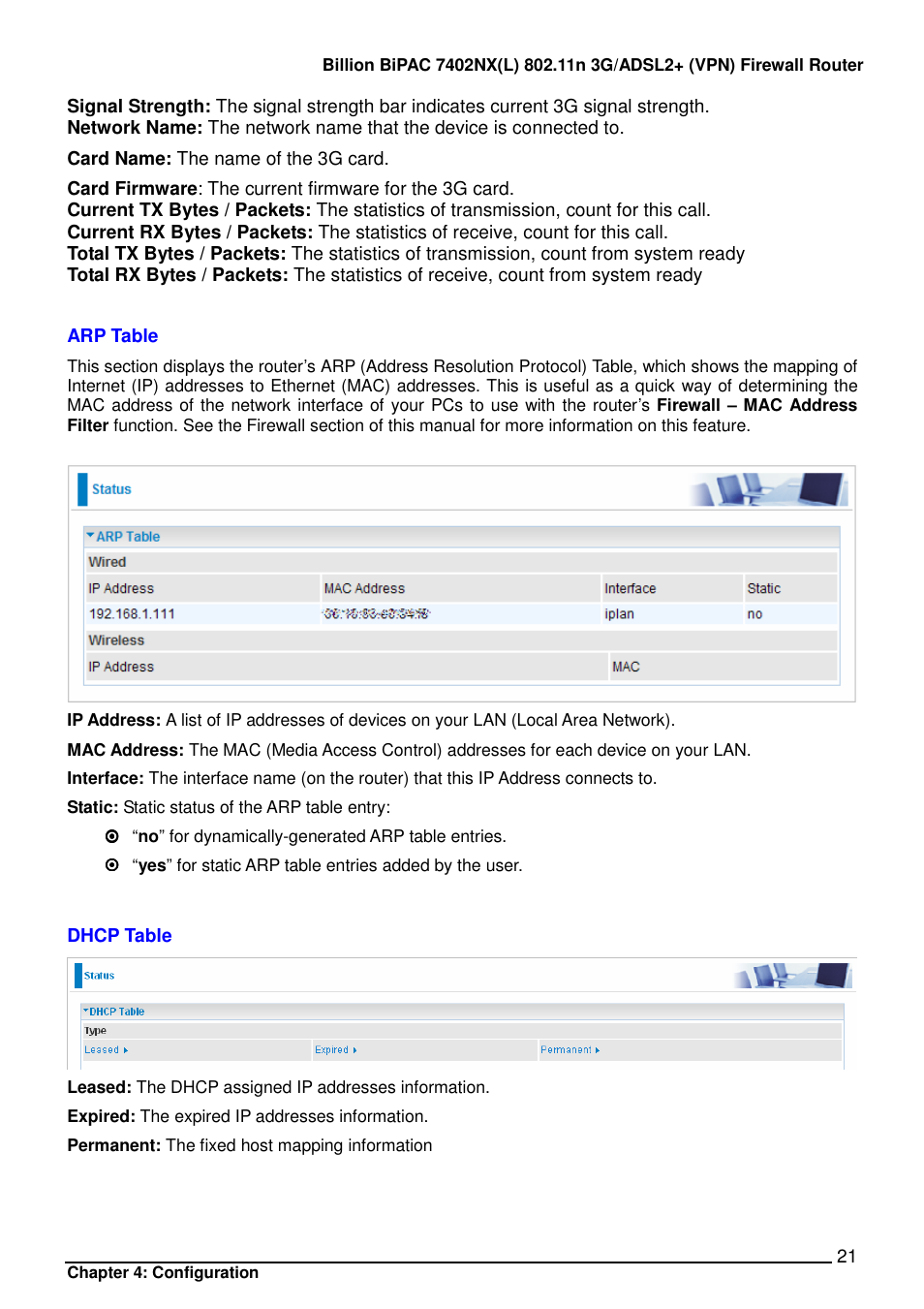 Billion Electric Company BIPAC 7402NX User Manual | Page 22 / 128