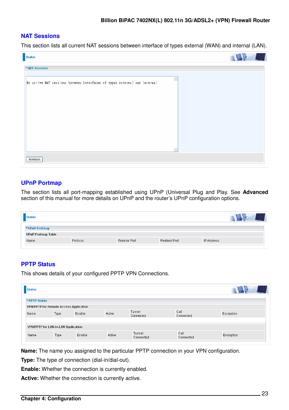 Billion Electric Company BIPAC 7402NX User Manual | Page 24 / 128