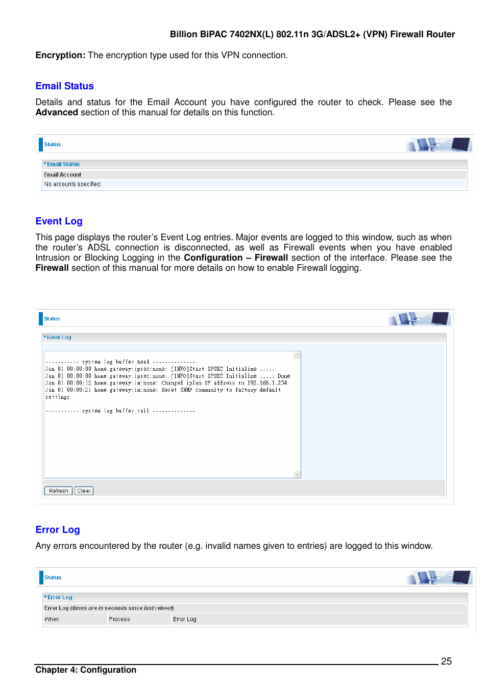 Billion Electric Company BIPAC 7402NX User Manual | Page 26 / 128