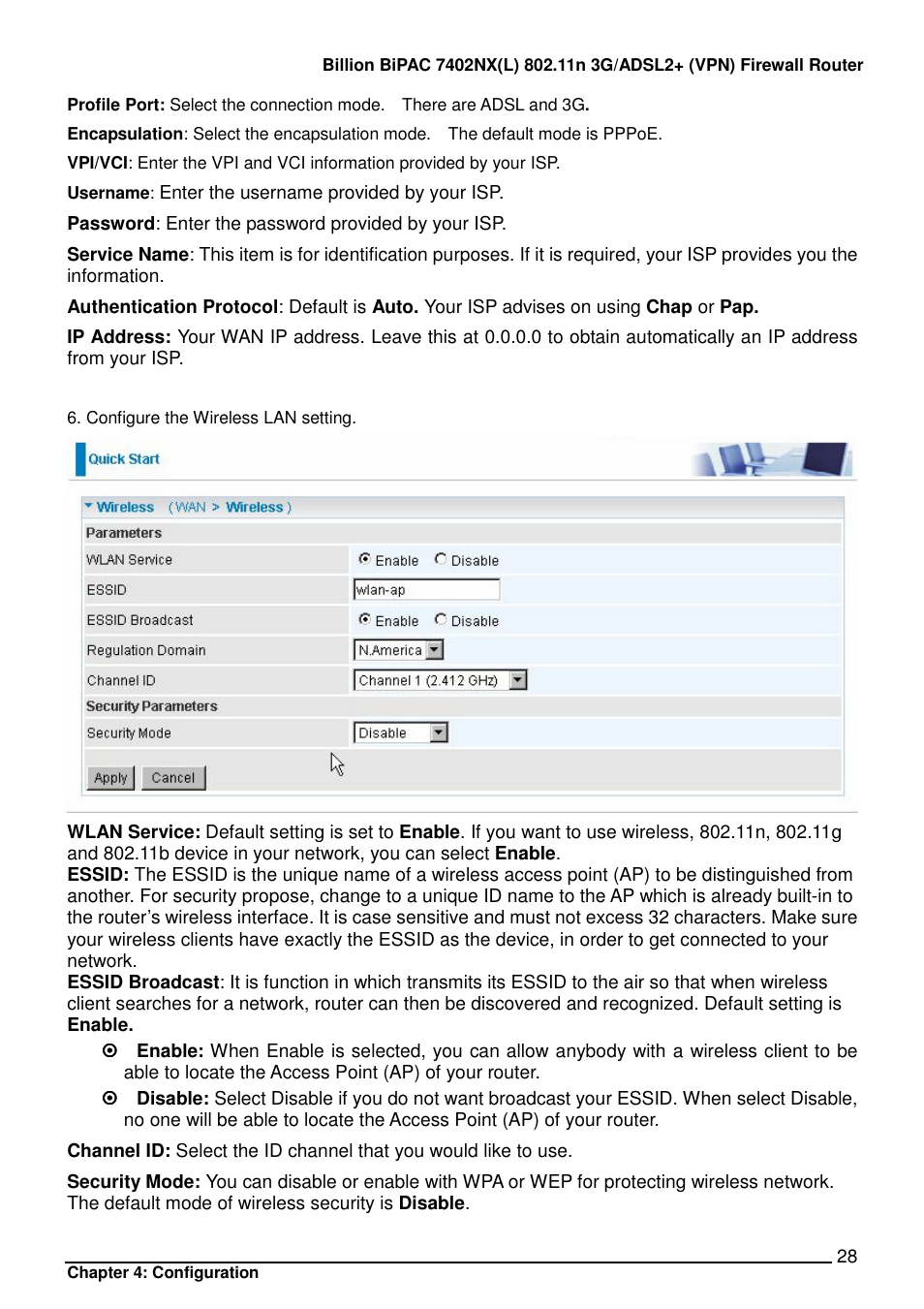 Billion Electric Company BIPAC 7402NX User Manual | Page 29 / 128