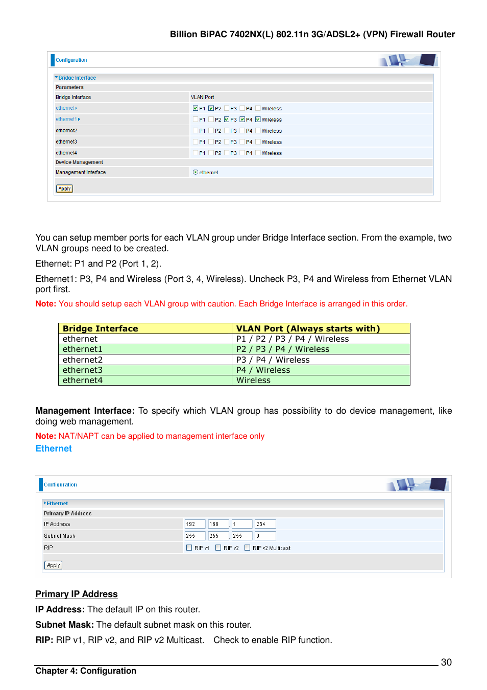 Billion Electric Company BIPAC 7402NX User Manual | Page 31 / 128