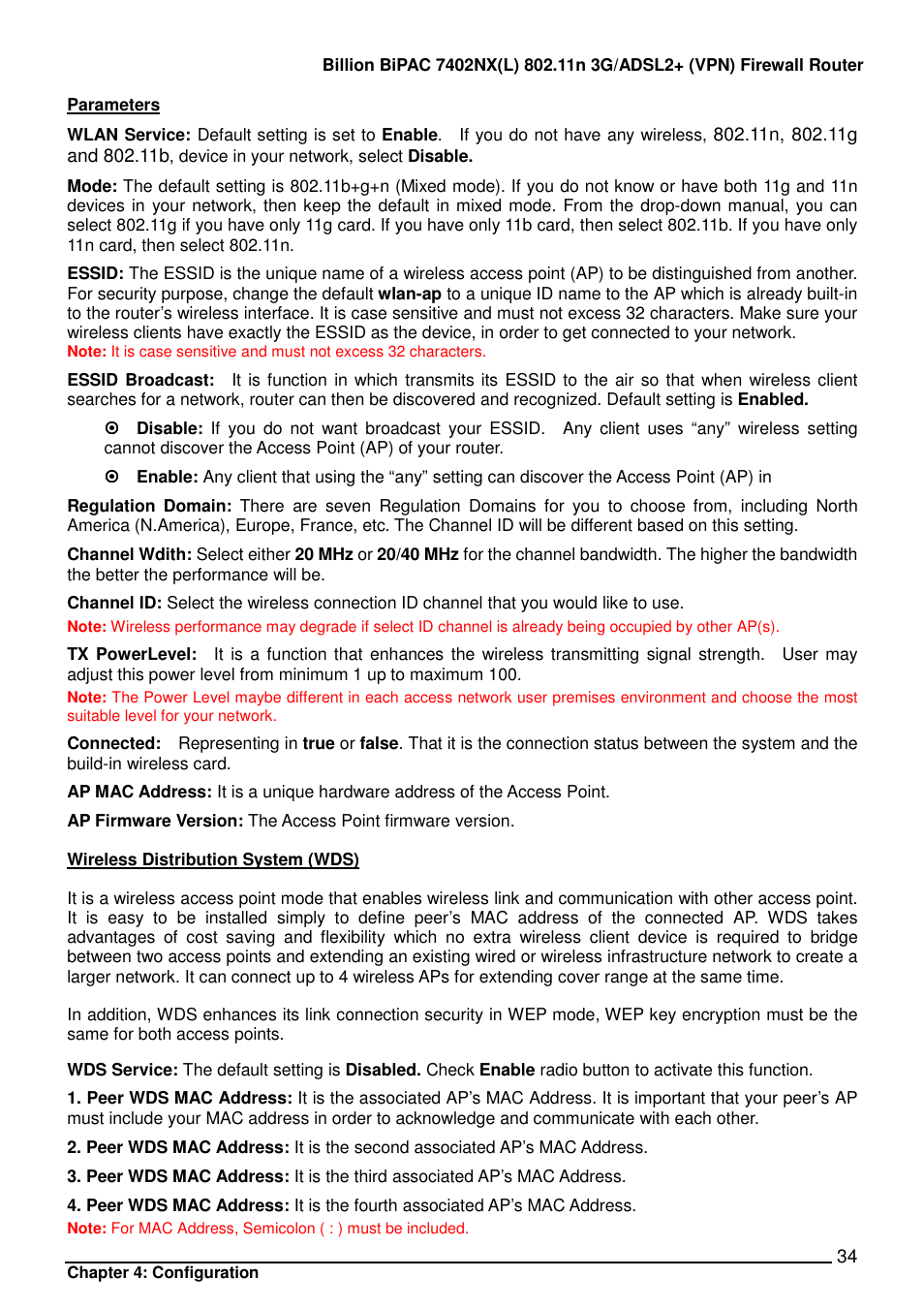 Billion Electric Company BIPAC 7402NX User Manual | Page 35 / 128