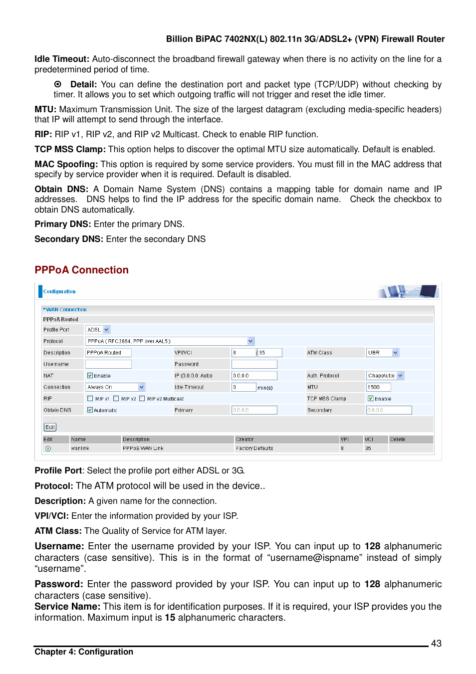 Billion Electric Company BIPAC 7402NX User Manual | Page 44 / 128