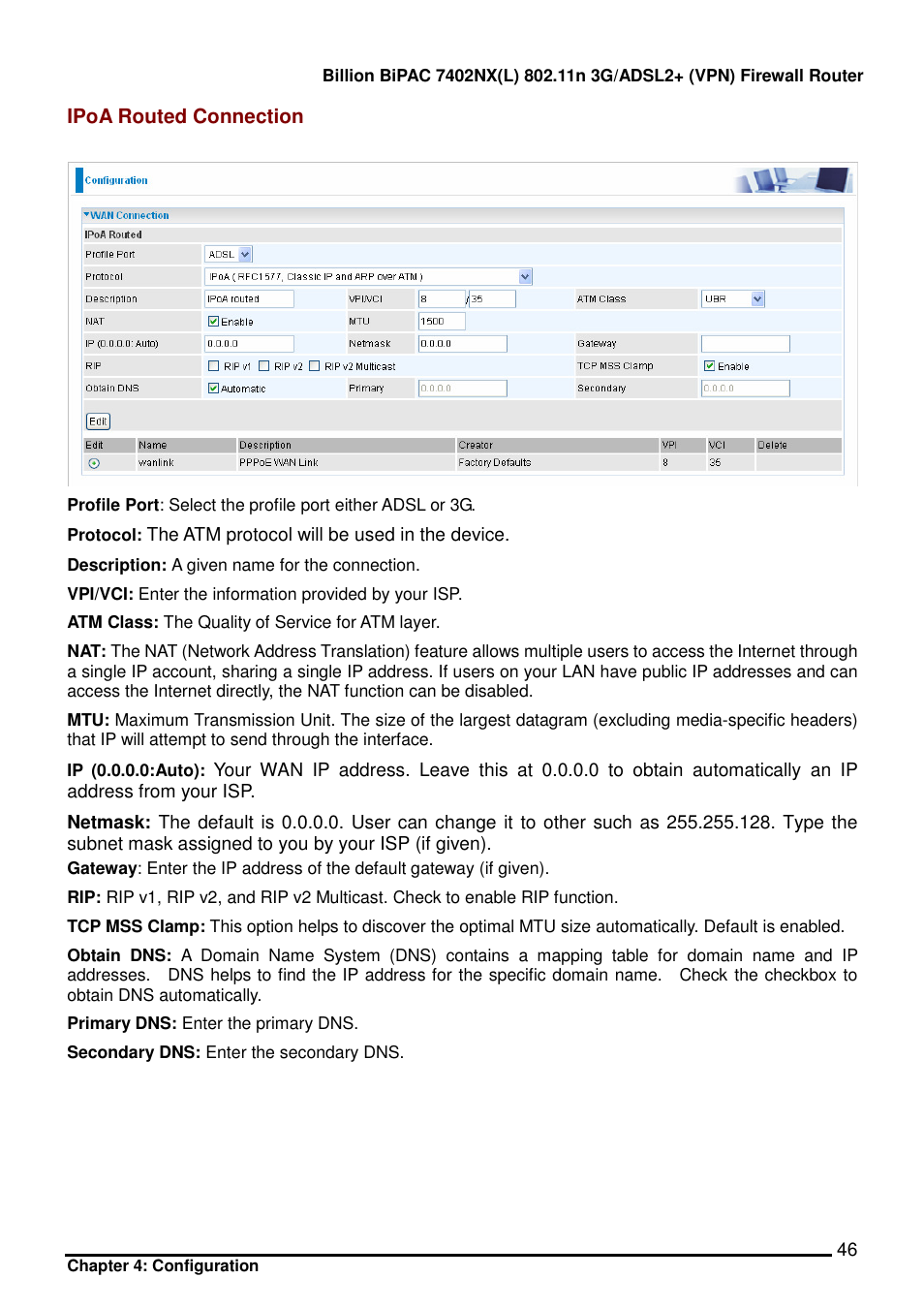 Billion Electric Company BIPAC 7402NX User Manual | Page 47 / 128
