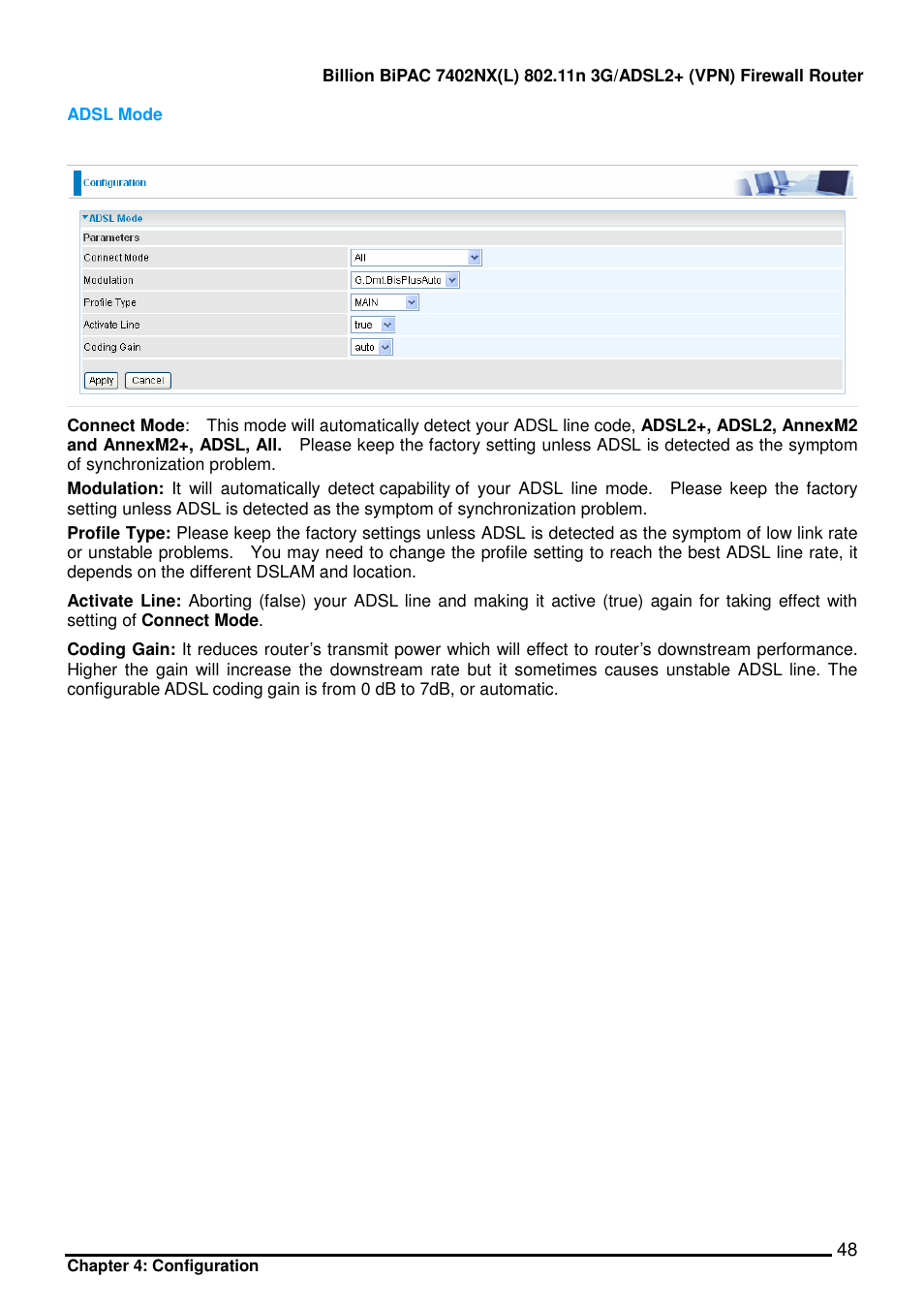 Billion Electric Company BIPAC 7402NX User Manual | Page 49 / 128