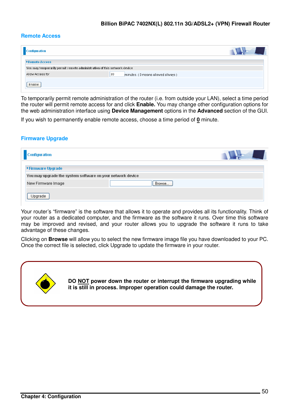 Billion Electric Company BIPAC 7402NX User Manual | Page 51 / 128