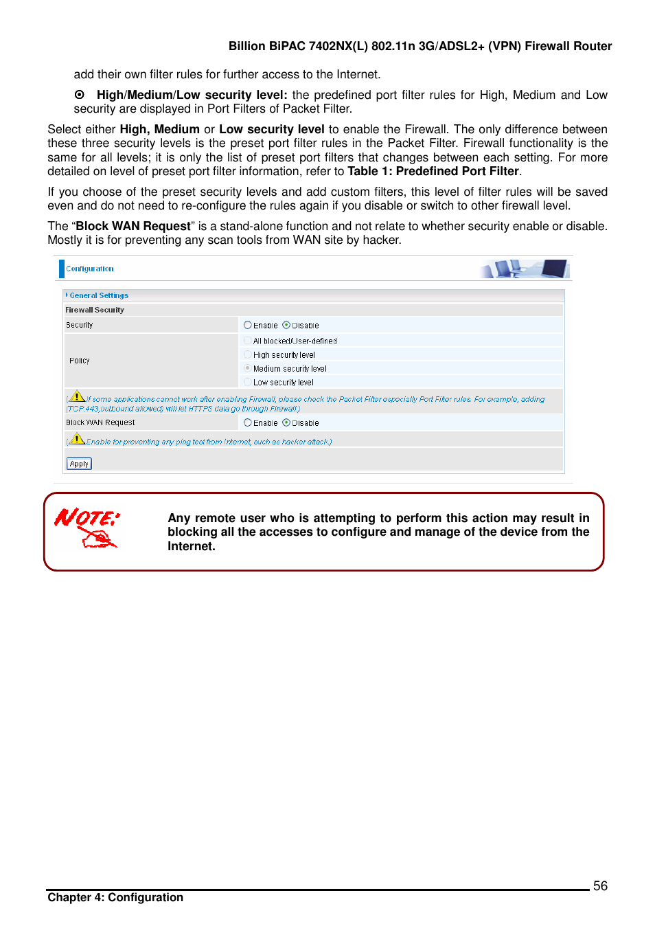 Billion Electric Company BIPAC 7402NX User Manual | Page 57 / 128