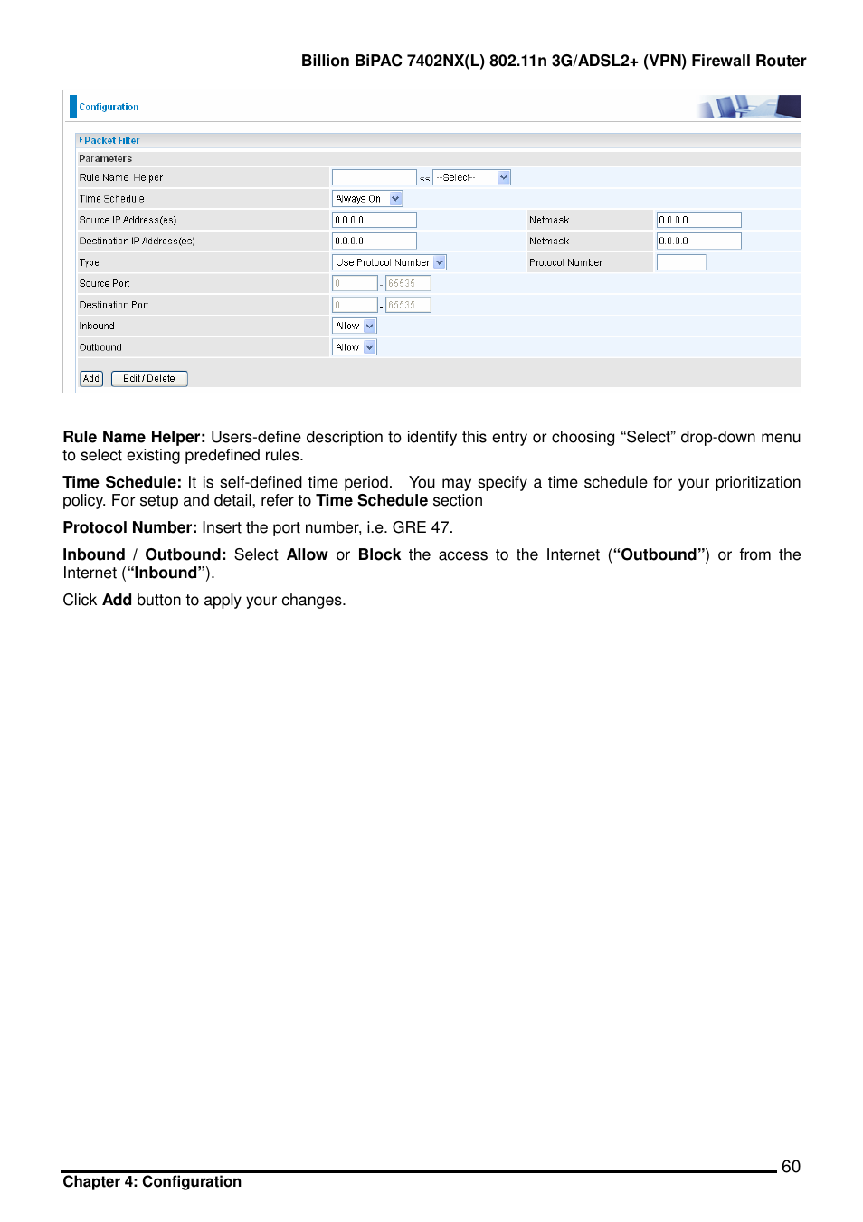 Billion Electric Company BIPAC 7402NX User Manual | Page 61 / 128