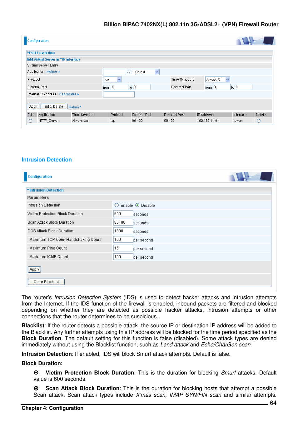 Billion Electric Company BIPAC 7402NX User Manual | Page 65 / 128