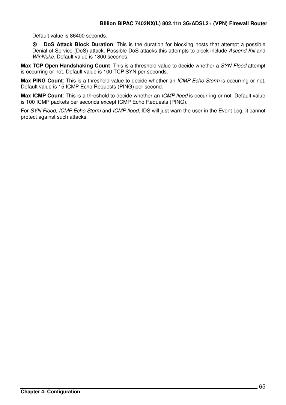 Billion Electric Company BIPAC 7402NX User Manual | Page 66 / 128