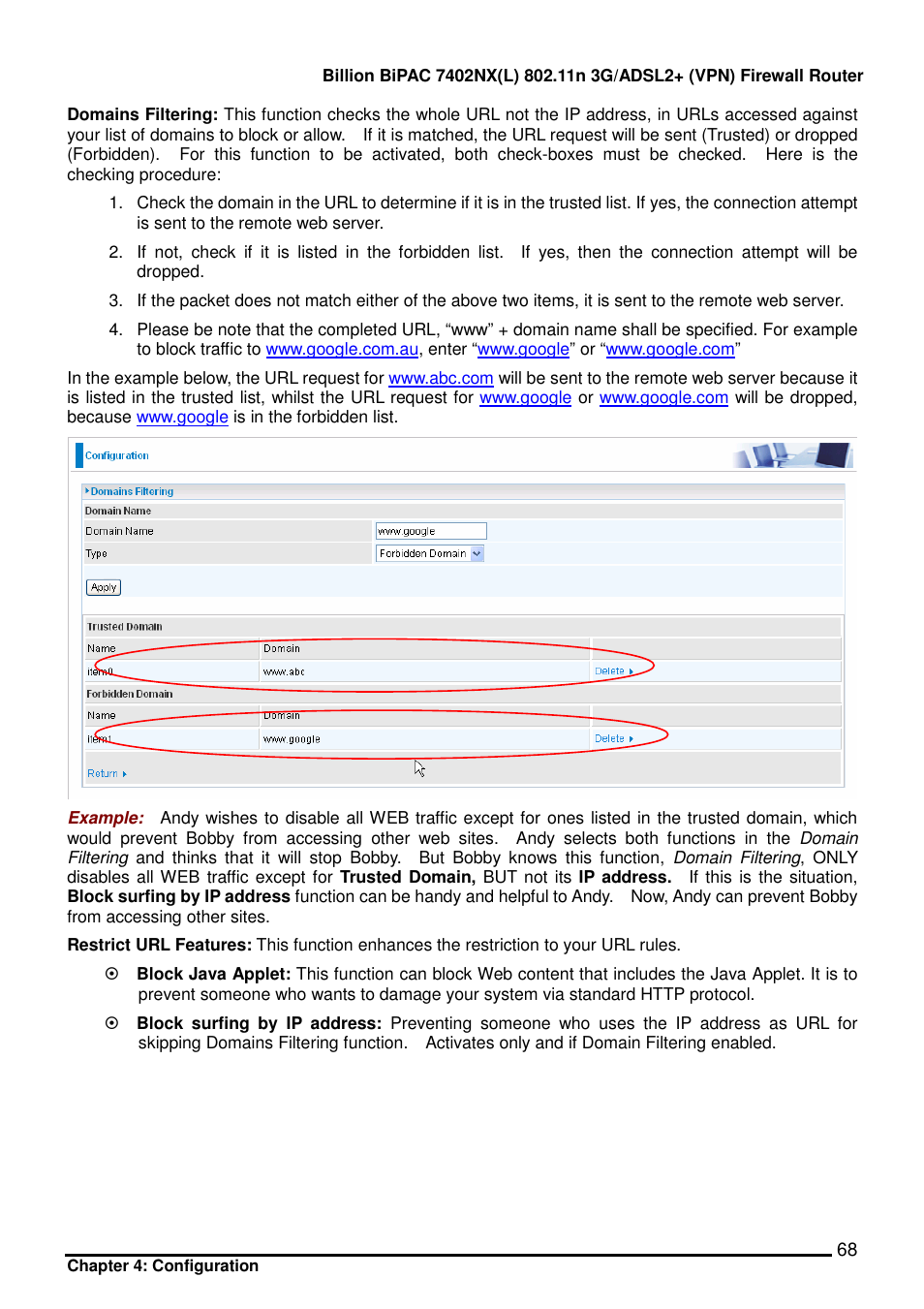 Billion Electric Company BIPAC 7402NX User Manual | Page 69 / 128