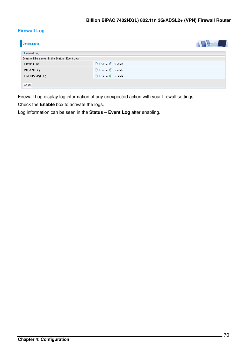 Billion Electric Company BIPAC 7402NX User Manual | Page 71 / 128
