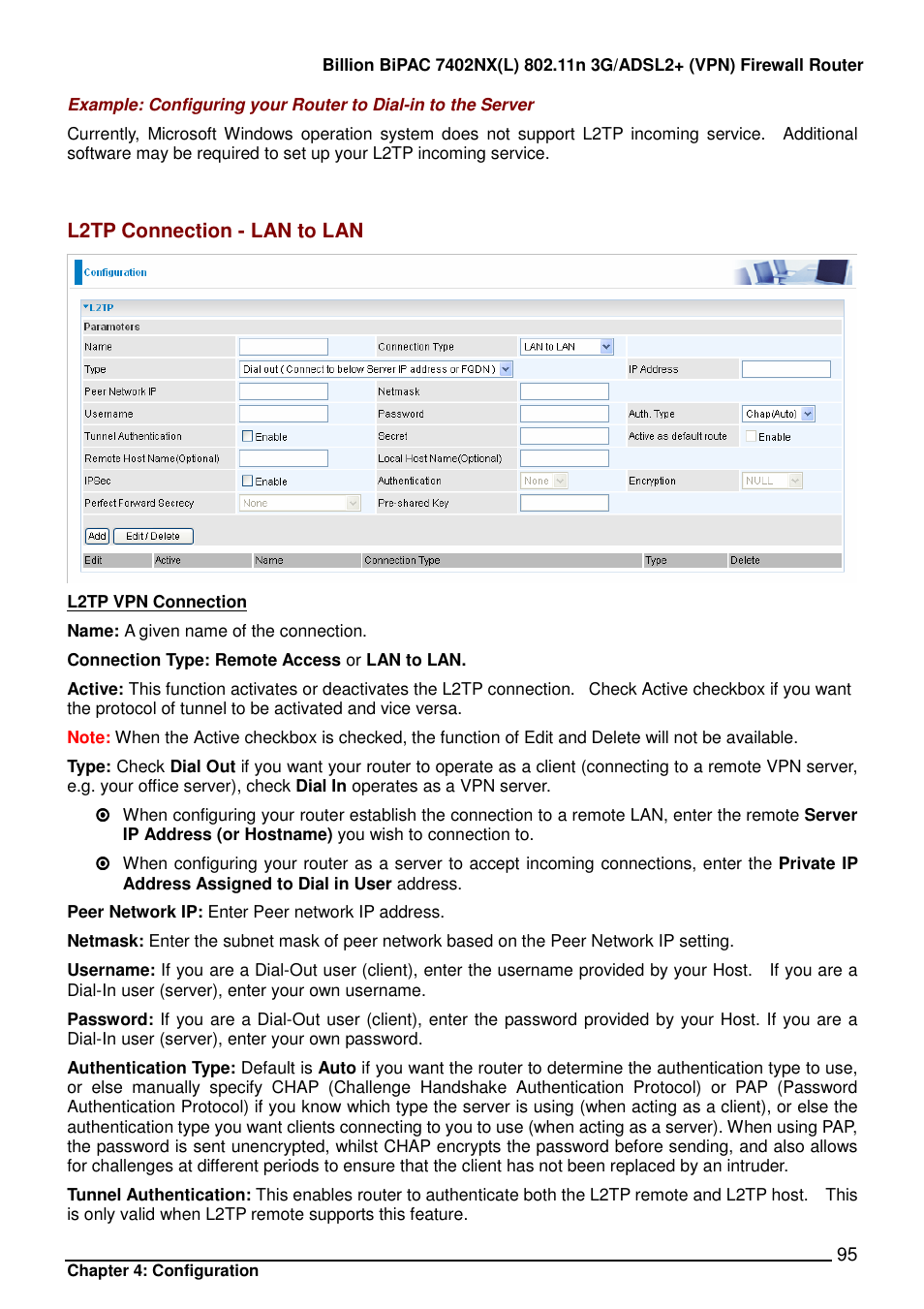 Billion Electric Company BIPAC 7402NX User Manual | Page 96 / 128