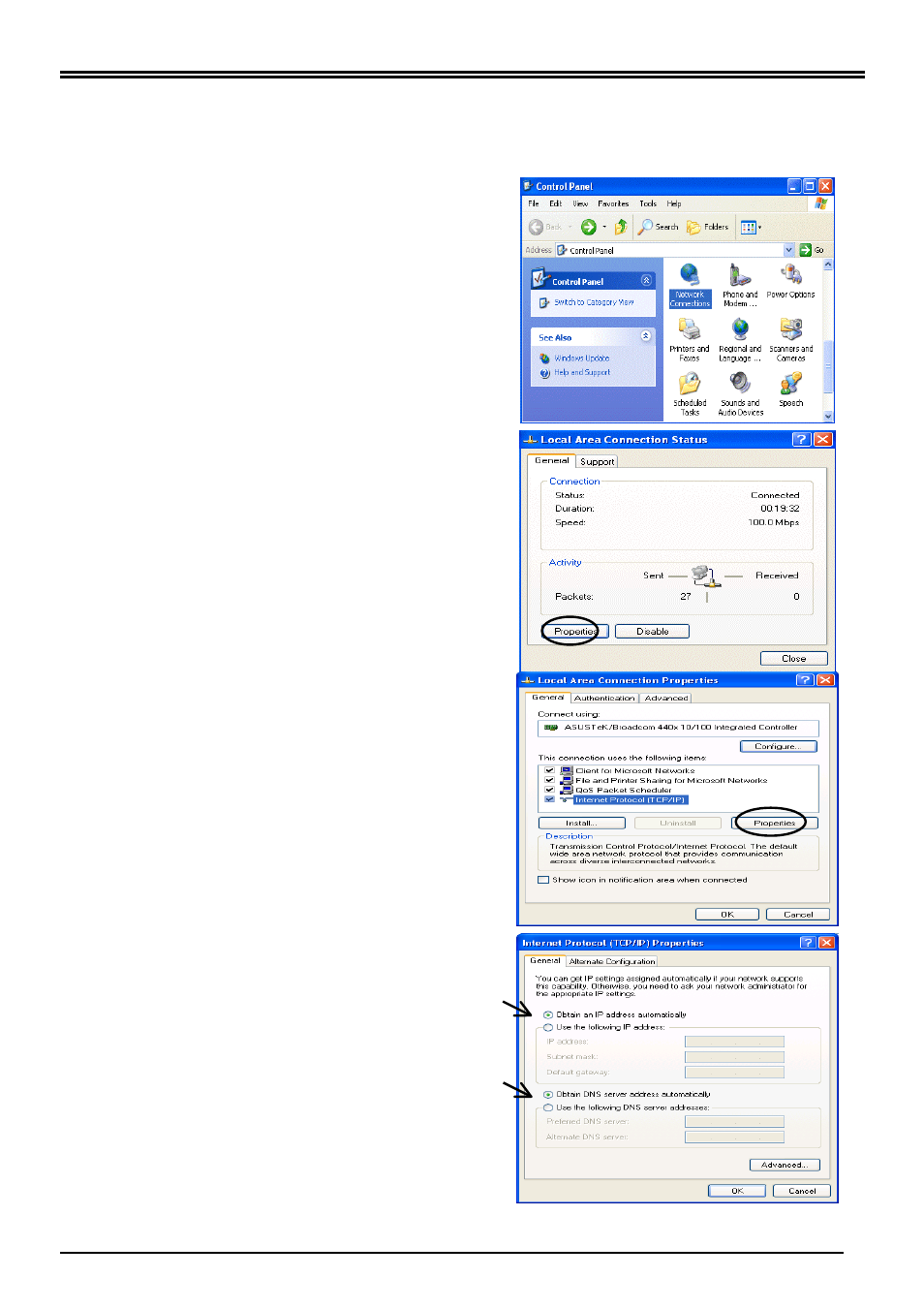 Configuring pc in windows xp | Billion Electric Company 8501 User Manual | Page 7 / 12