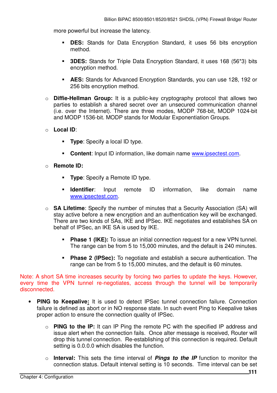 Billion Electric Company BiPAC 8501/8521 User Manual | Page 115 / 171