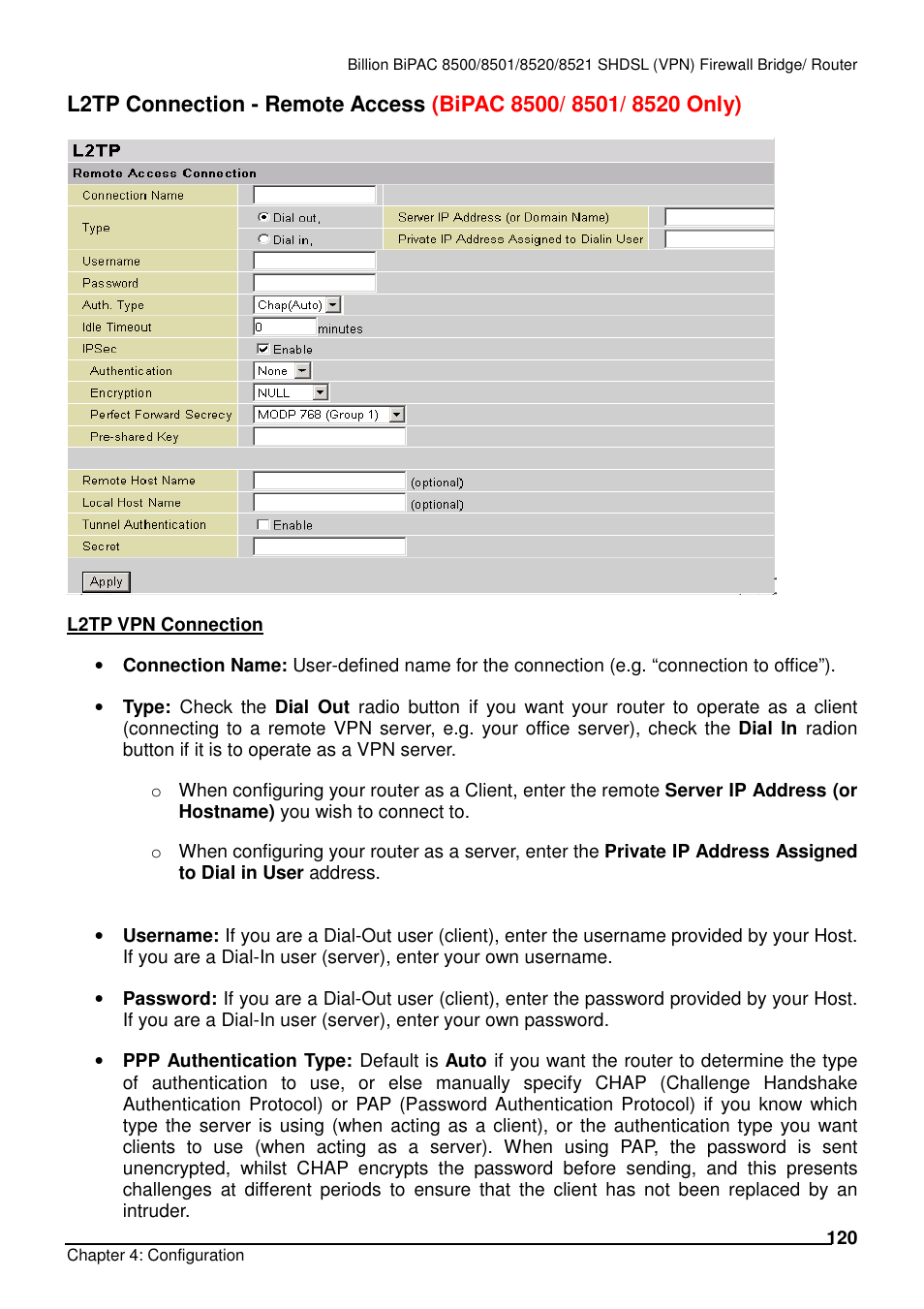 Billion Electric Company BiPAC 8501/8521 User Manual | Page 124 / 171