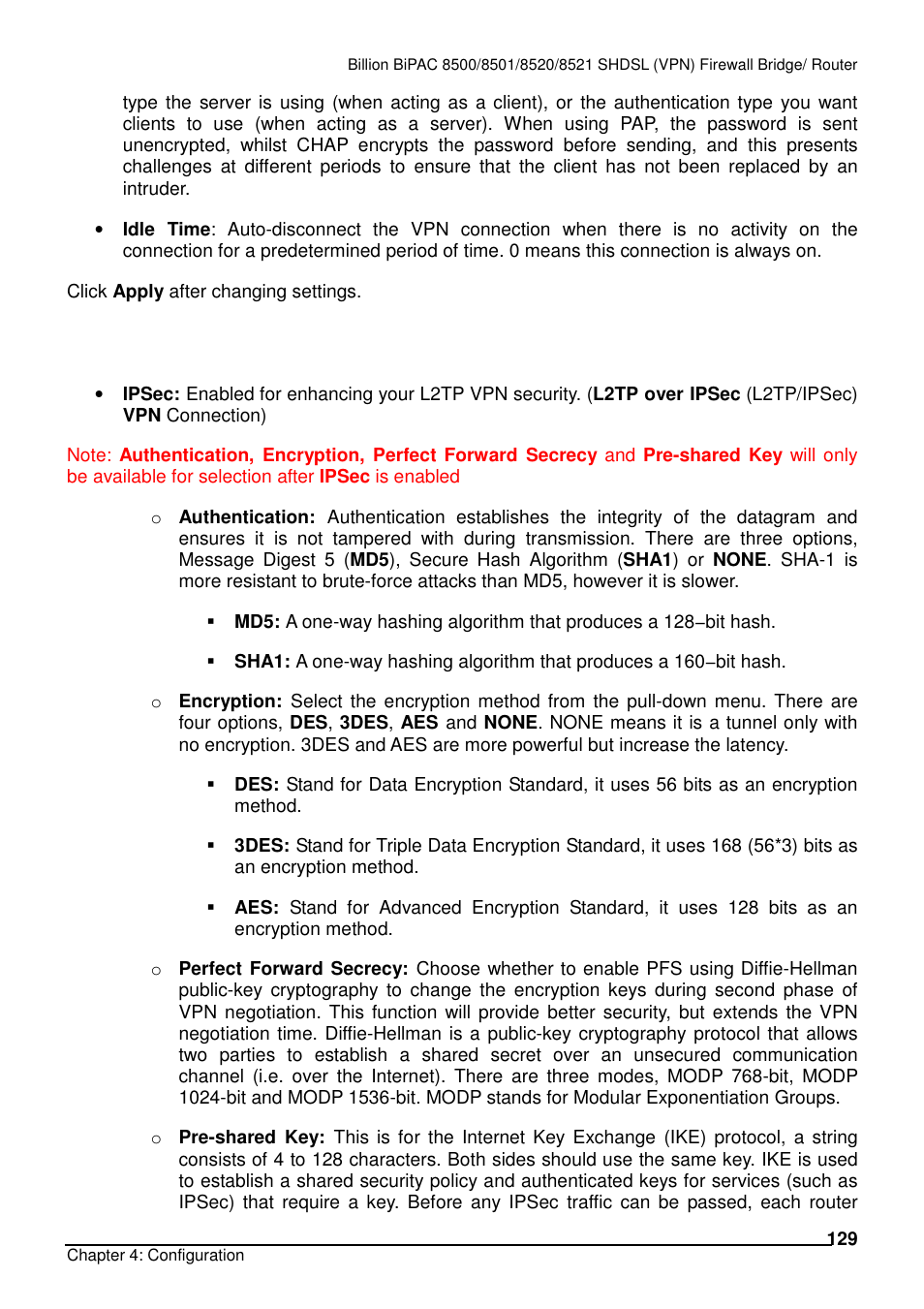 Billion Electric Company BiPAC 8501/8521 User Manual | Page 133 / 171