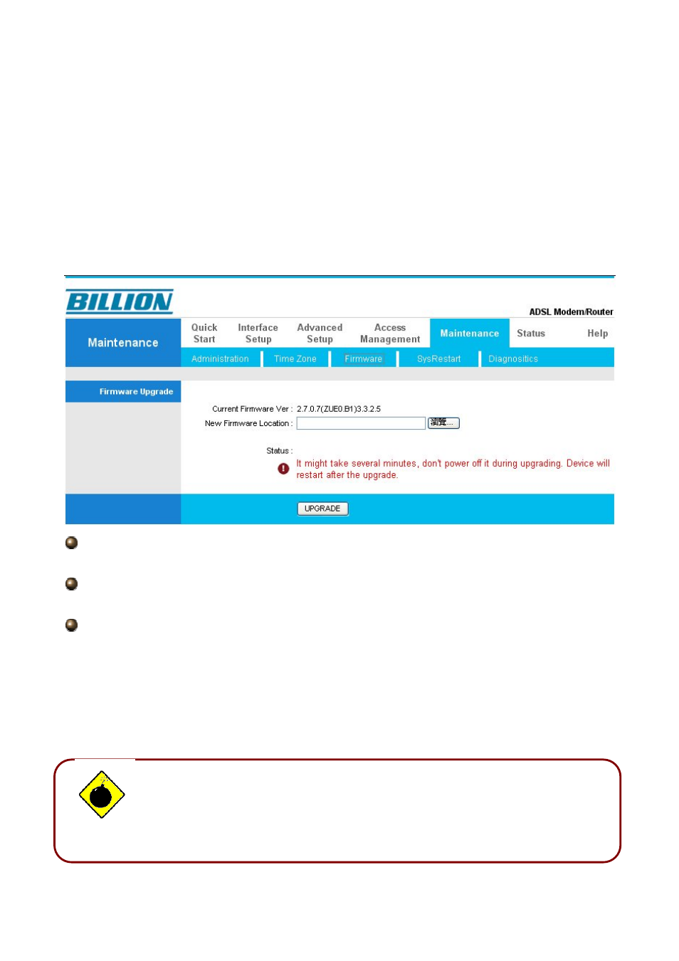 3 firmware | Billion Electric Company BiPAC 5210S User Manual | Page 57 / 67