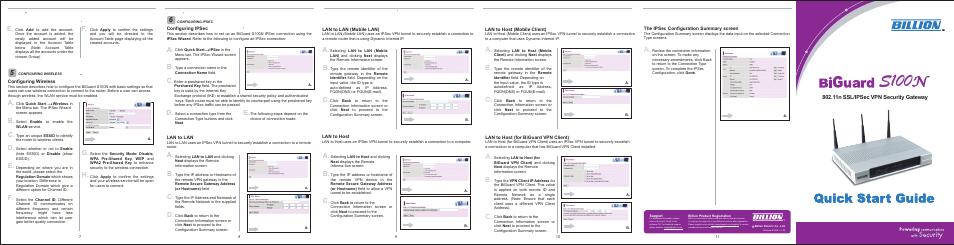 Billion Electric Company BiGuard S100N User Manual | 2 pages