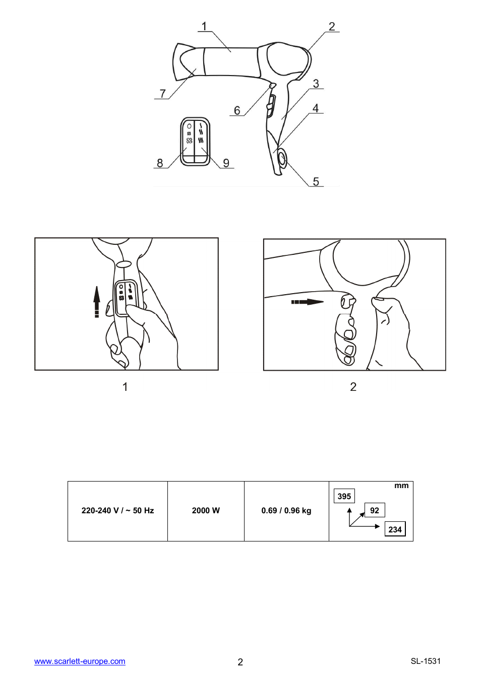 Scarlett SL-1531 User Manual | Page 2 / 15