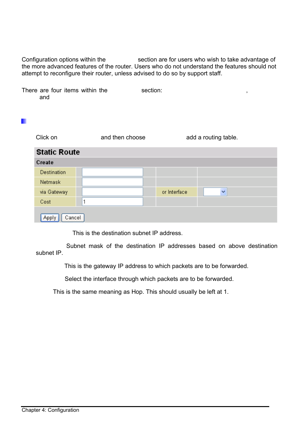 Advanced, Static routing | Billion Electric Company BIPAC 8500 User Manual | Page 108 / 119