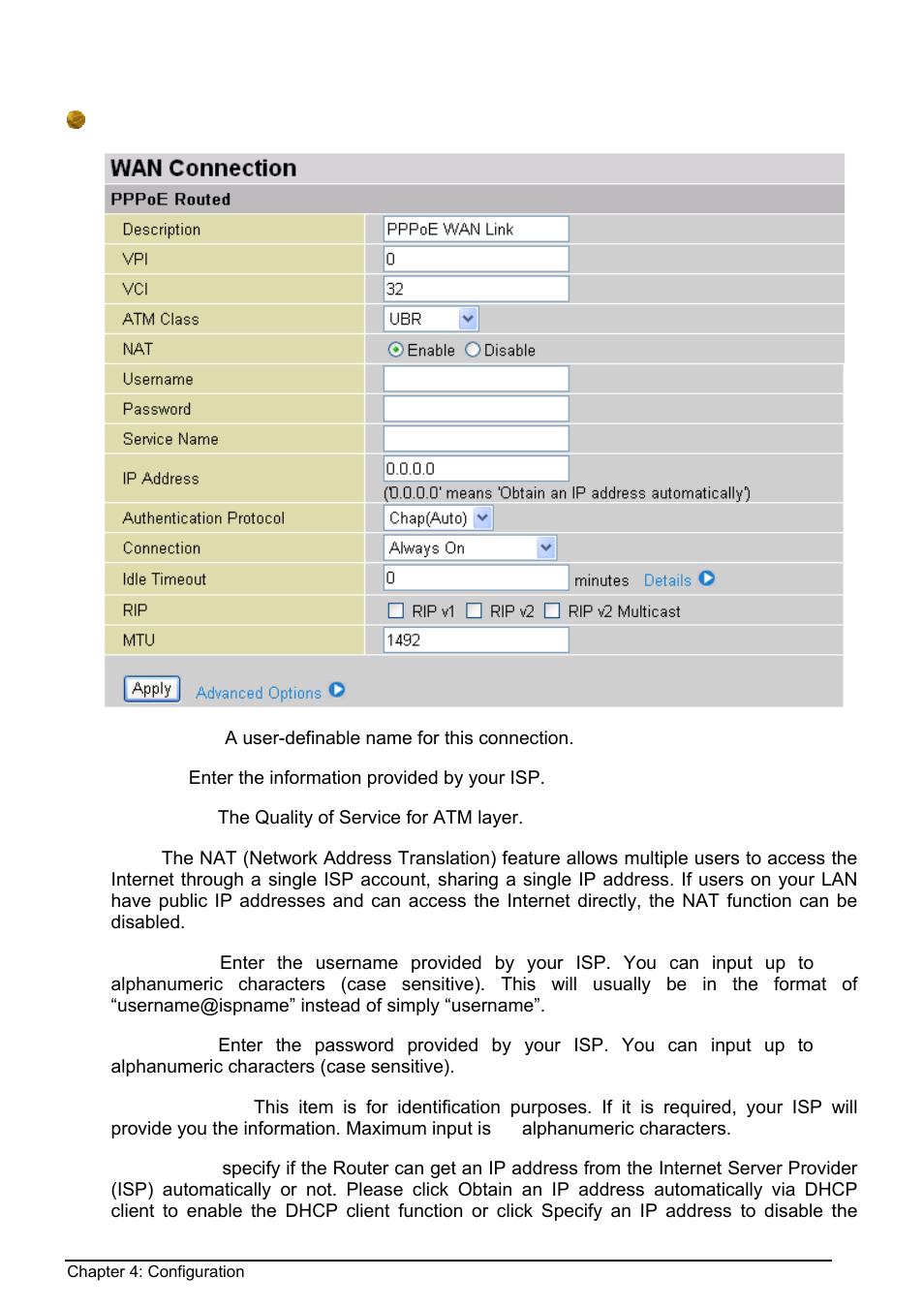 Pppoe connections | Billion Electric Company BIPAC 8500 User Manual | Page 39 / 119
