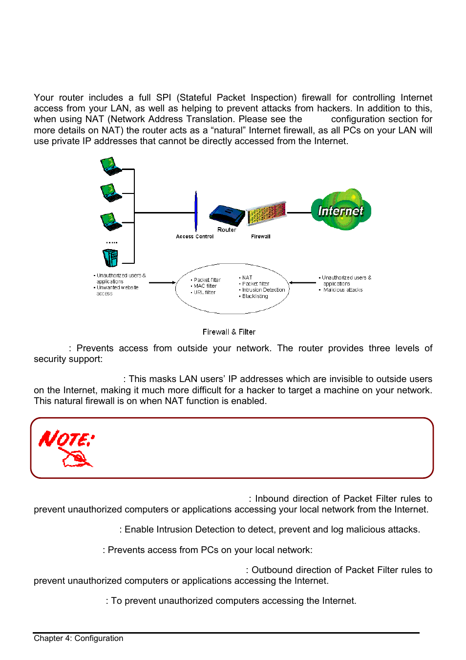 Firewall and access control | Billion Electric Company BIPAC 8500 User Manual | Page 55 / 119