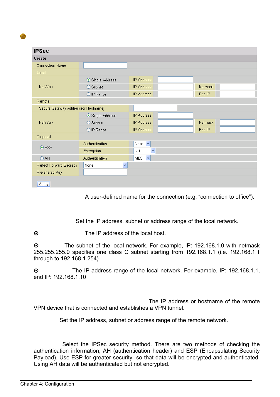 Configure a new vpn connection | Billion Electric Company BIPAC 8500 User Manual | Page 76 / 119