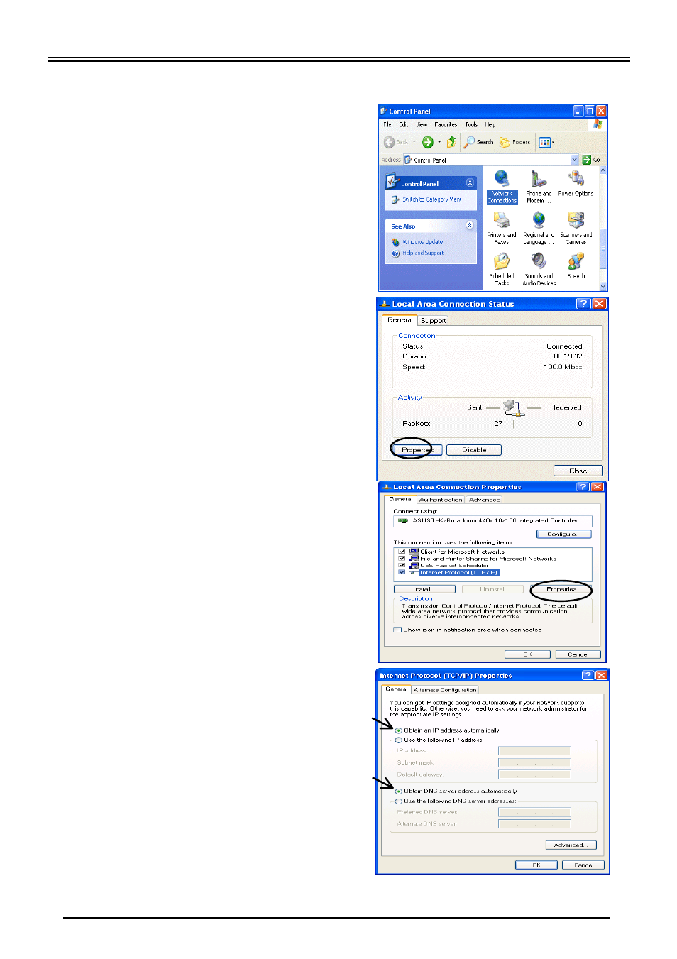Configuring pc in windows xp | Billion Electric Company 802.11g MIMO ADSL2+ Router BIPAC 7300M User Manual | Page 7 / 13