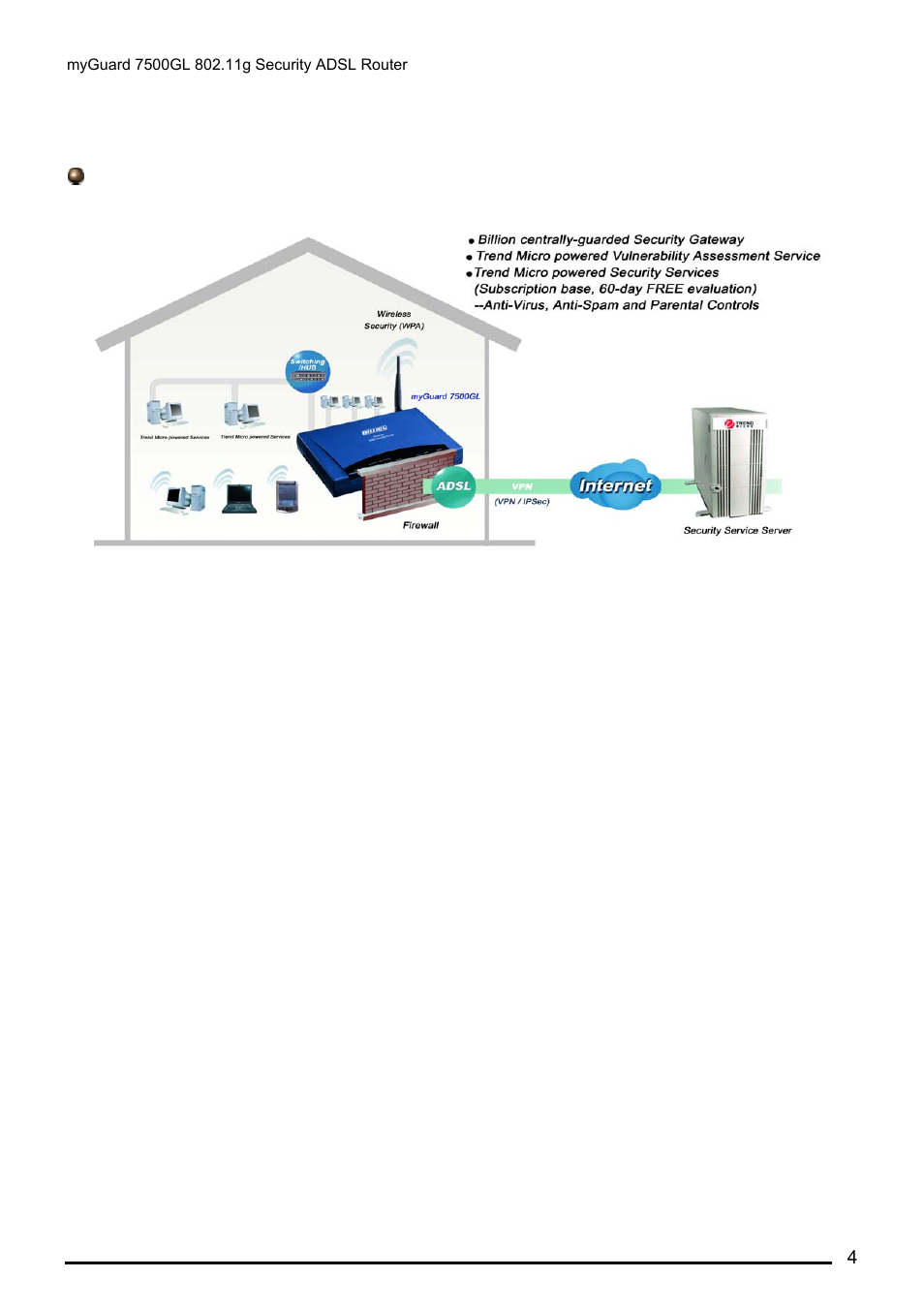 Myguard 7500gl application, Uard, 7500gl a | Pplication | Billion Electric Company MYGUARD 7500GL User Manual | Page 10 / 147