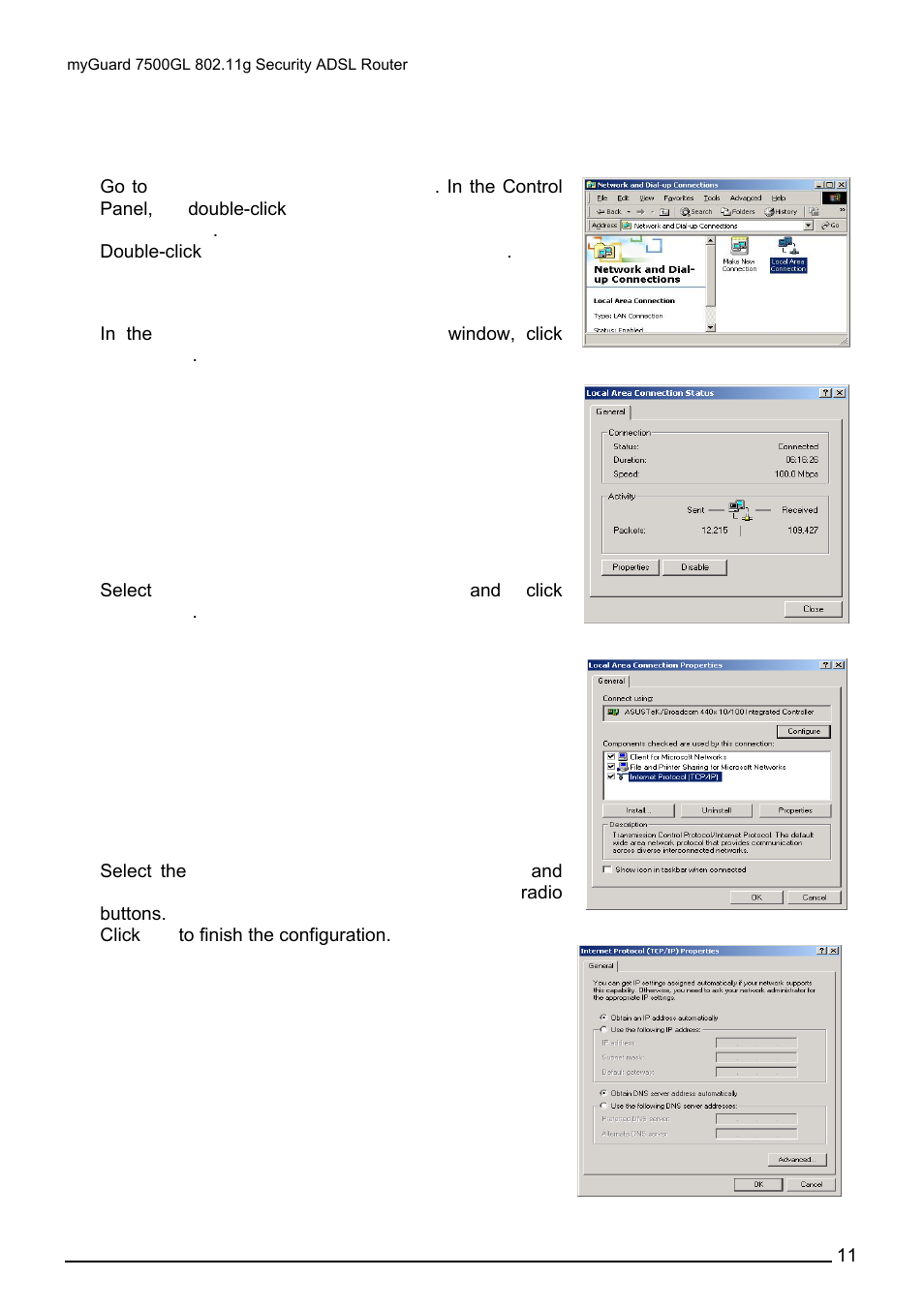 For windows 2000 | Billion Electric Company MYGUARD 7500GL User Manual | Page 17 / 147